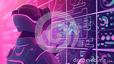 Integrate generative AI into IDEs for interactive design prototyping, generating UI UX mockups from user input and guidelines Stock Photo