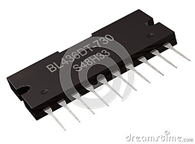Integrated circuit of digital computer parts. Logic electronic micro chip artificial intelligence. Stock Photo