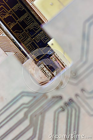 An integrated circuit up close Stock Photo