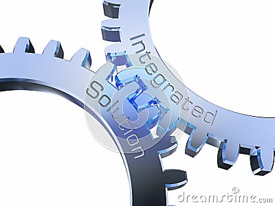 Integrated Solution on gearwheels Stock Photo