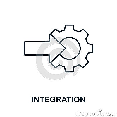 Integration line icon. Simple element from digital disruption collection. Outline Integration icon element Stock Photo