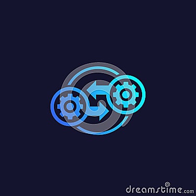 Integration, optimization vector icon Vector Illustration