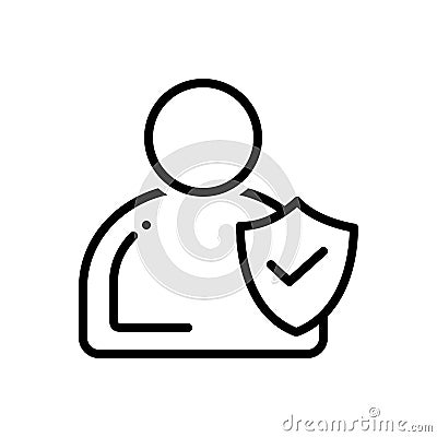 Black line icon for Integrity, trust and ethics Vector Illustration