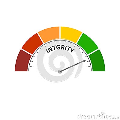 Integrity level meter. Economy and social concept Vector Illustration