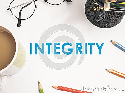 Integrity, Motivational Words Quotes Concept Stock Photo