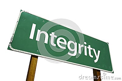 Integrity road sign Stock Photo