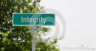 Integrity Street Sign Stock Photo