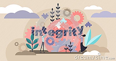 Integrity vector illustration. Flat tiny honest persons character concept. Vector Illustration