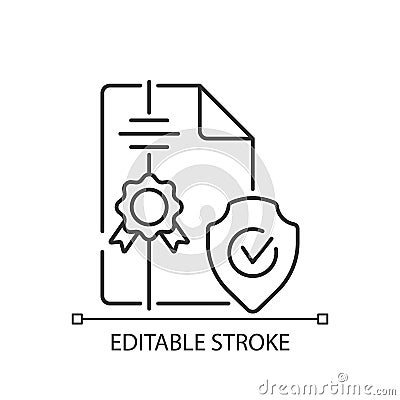 Intellectual property broker linear icon Vector Illustration