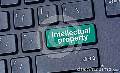 Intellectual property on computer keyboard Stock Photo