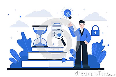 Intellectual property copyright illustration Vector Cartoon Illustration