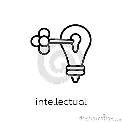 Intellectual property icon. Trendy modern flat linear vector Int Vector Illustration