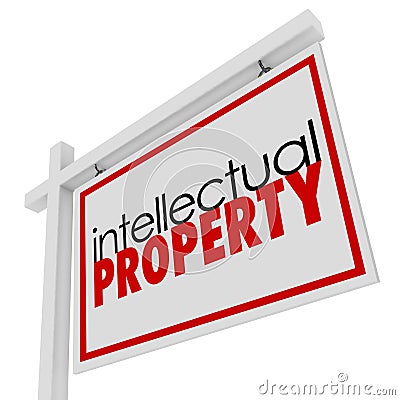 Intellectual Property For Sale Sign Advertising Licensing Origin Stock Photo