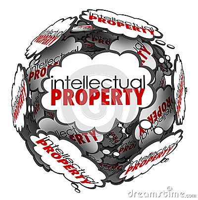 Intellectual Property Thought Clouds Creative Ideas Protected Co Stock Photo