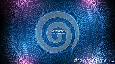 Intelligence artificial tech background. Digital technology, big data and deep learning concept. Vector Illustration