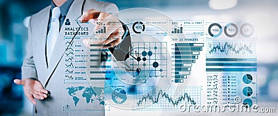 Intelligence BI and business analytics BA with key performance indicators KPI Stock Photo