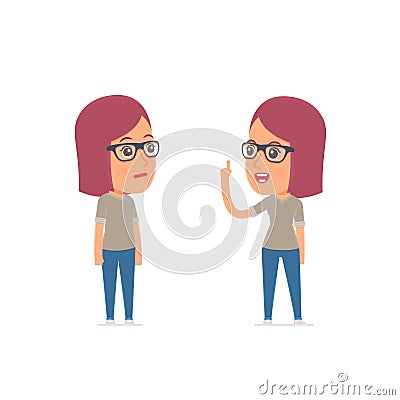 Intelligent Character Girl Designer learns and gives advice Stock Photo