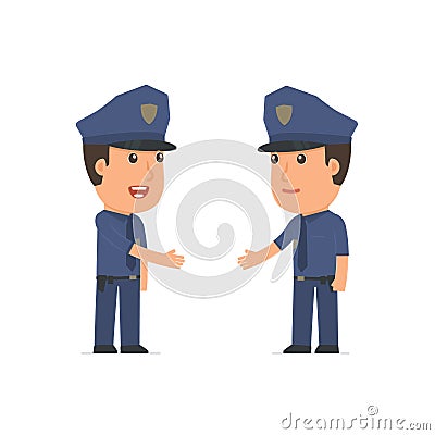 Intelligent Character Officer concludes business contract with h Stock Photo