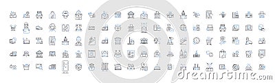 Intelligent home line icons collection. Automation, Smart, Connected, Efficient, Control, Secure, Comfort vector and Vector Illustration