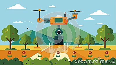 The intelligent sensors and cameras on robotic pruners allow them to detect and avoid obstacles making them ideal for Vector Illustration