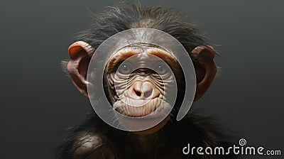 Intense Close-ups Of A Young Chimp: Organic Sculpting In Zbrush Stock Photo