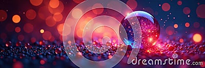 Intense color explosion; dynamic bokeh spheres , light effects, visual Stock Photo