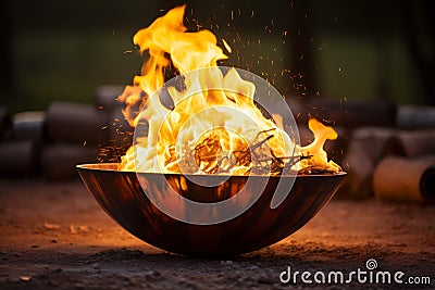Intense Fire wood burn. Generate Ai Stock Photo