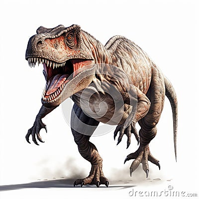 Intense Movement: Hyper-detailed 3d Render Of A Young Dinosaur Cartoon Illustration