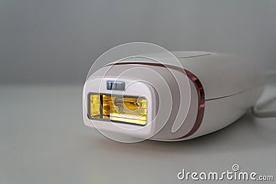 Pulsed light epilation IPL for hair removal at home Stock Photo