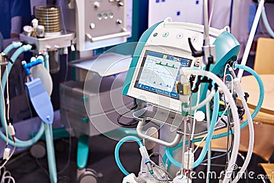 Intensive care respirator Stock Photo