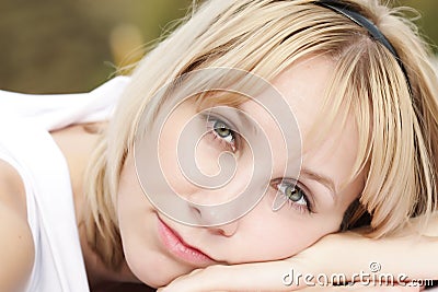 Intent gaze Stock Photo