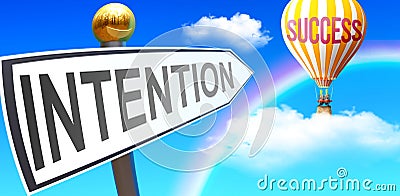 Intention leads to success Stock Photo