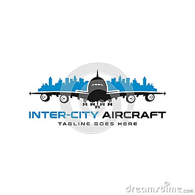 Inter-city aircraft logo Vector Illustration