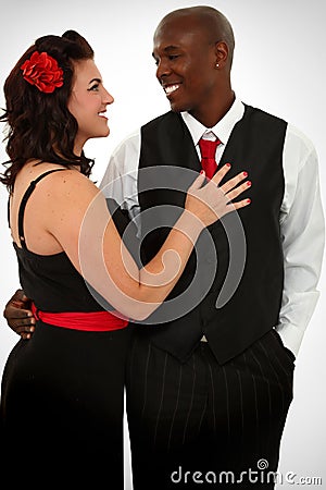 Interacial Couple Husband and Wife Stock Photo