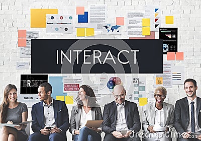 Interact Communication Connection Corporate Concept Stock Photo