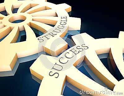 Interaction and cooperation between gears, struggle and success, teamwork and mutual relations Stock Photo