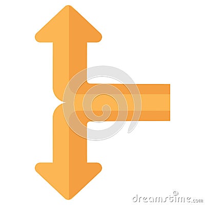 Interaction with curved ahead Isolated Vector icon which can easily modify or edit Vector Illustration