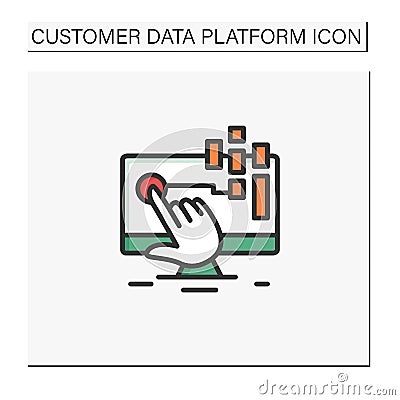 Interaction data color icon Vector Illustration