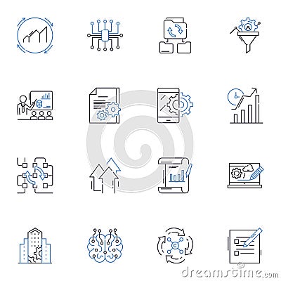 Interaction Design line icons collection. User-centric, Interface, Feedback, Affordance, Usability, Cognitive Vector Illustration