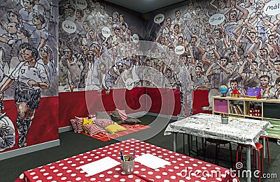 Interactive children area in the museum at Estadio da Luz - the official playground of FC Benfica Editorial Stock Photo