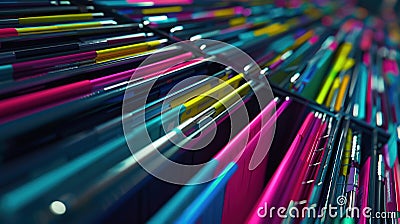 Interactive Cloud File and Folder Transfer with Warning Notifications, Emphasizing Data Security, Encryption Stock Photo