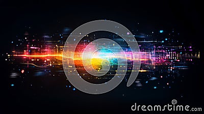 Interactive dashboard displaying AI-driven credit scores in vibrant digital visualization Stock Photo