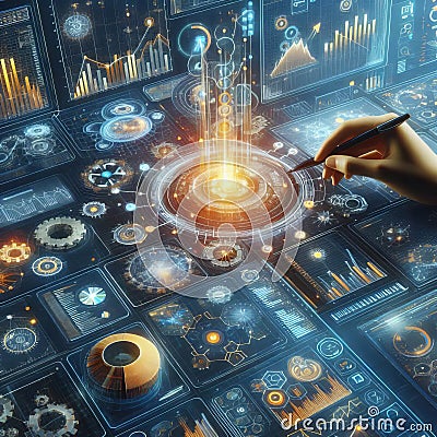 Interactive Data Visualization Tools Platforms that teach d Stock Photo