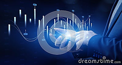 Interactive Financial Data Visualization with Trading Algorithms Stock Photo