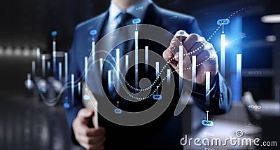 Interactive Financial Data Visualization with Trading Algorithms Stock Photo