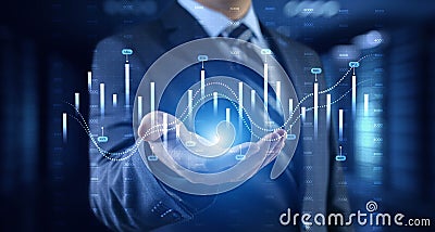Interactive Financial Data Visualization with Trading Algorithms Stock Photo