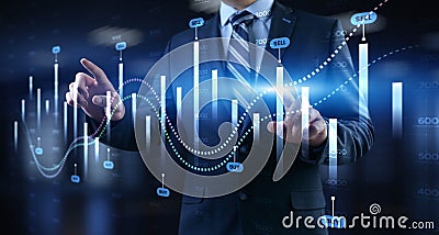 Interactive Financial Data Visualization with Trading Algorithms Stock Photo