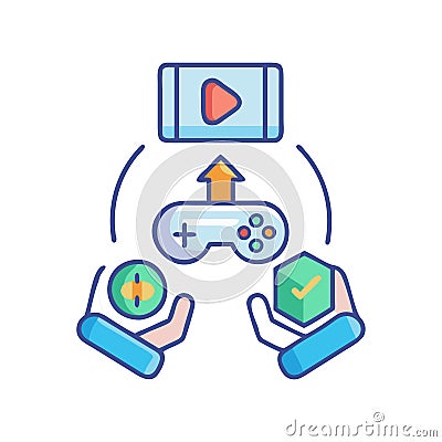 Interactive Game-Based Learning Icon Vector Illustration