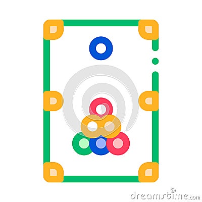 Interactive Game Billiard Vector Thin Line Icon Vector Illustration