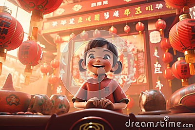 Interactive Happy Chinese New Year Online Stock Photo